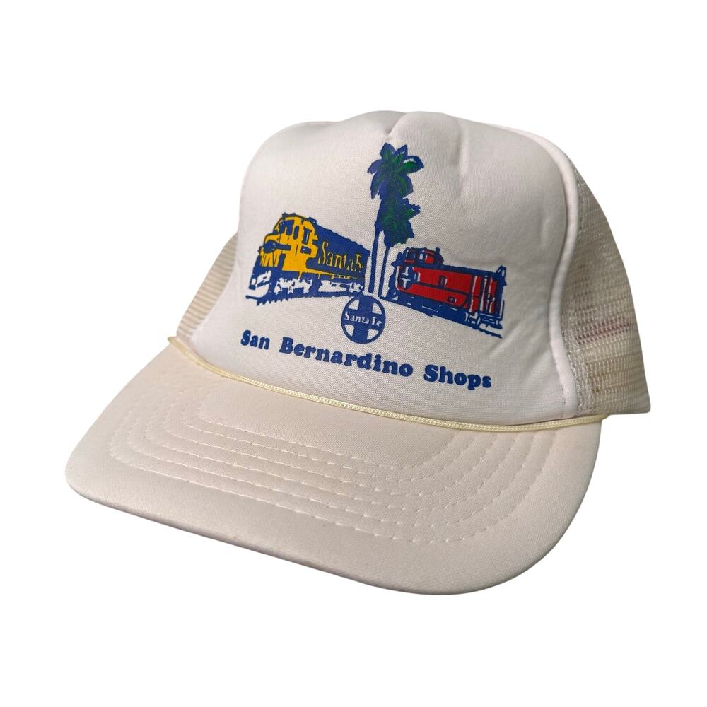 Vintage Santa Fe Railroad Snapback Hat ATSF San Bernardino Shops RARE